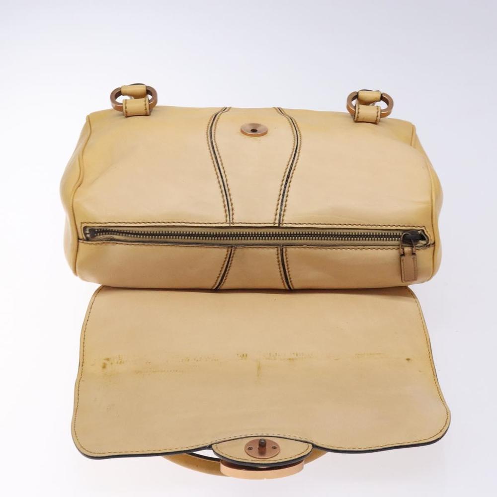 GUCCI Hand Bag Leather Beige 124245 Auth 131725 - Picture 10 of 16